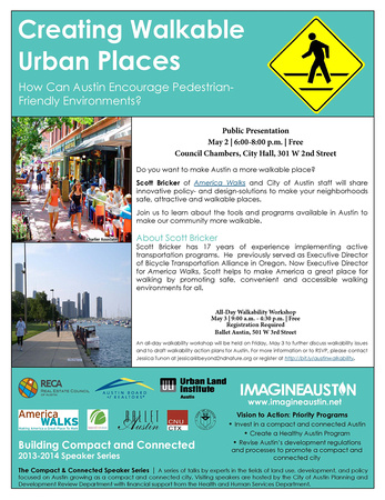 Workshop for :  Creating Urban Walkable Places